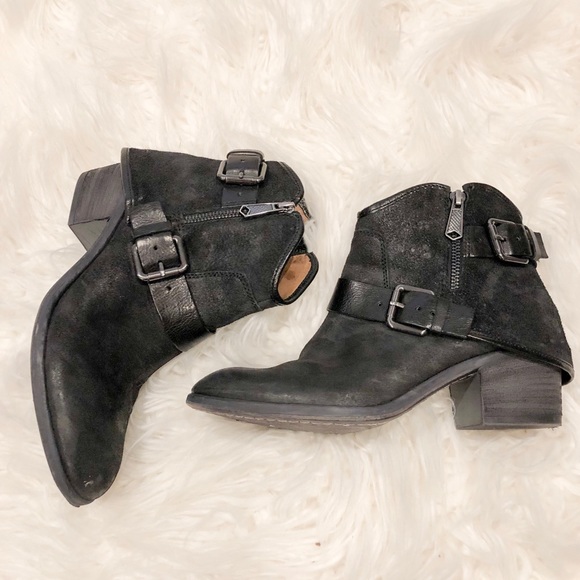 black western style ankle boots